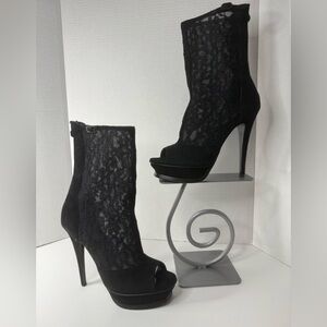 Nando Muzi Black Lace Heels